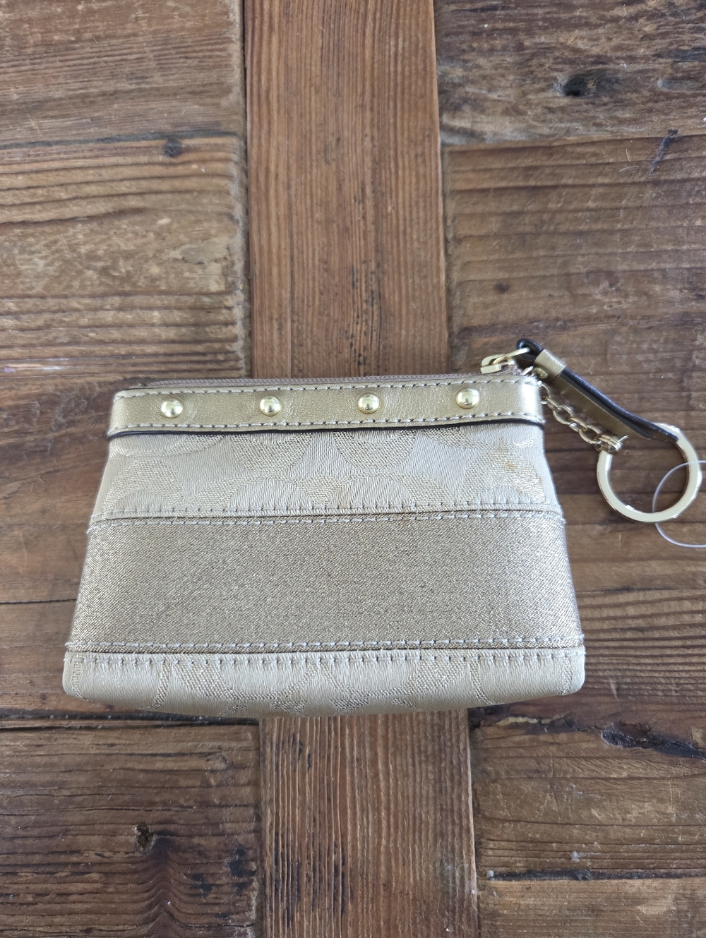 New Coach Card Pouch With Key Ring